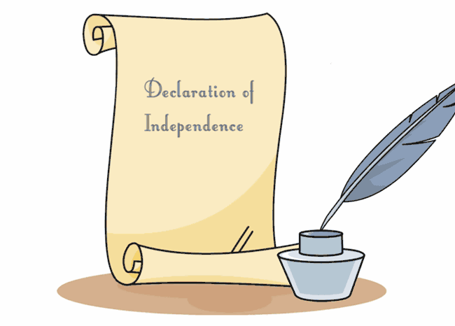 signing declaration of independence animated clipart