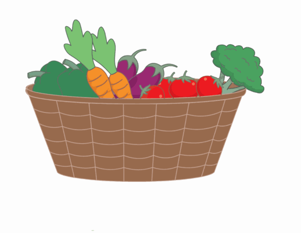 vegetable basket animated clipart