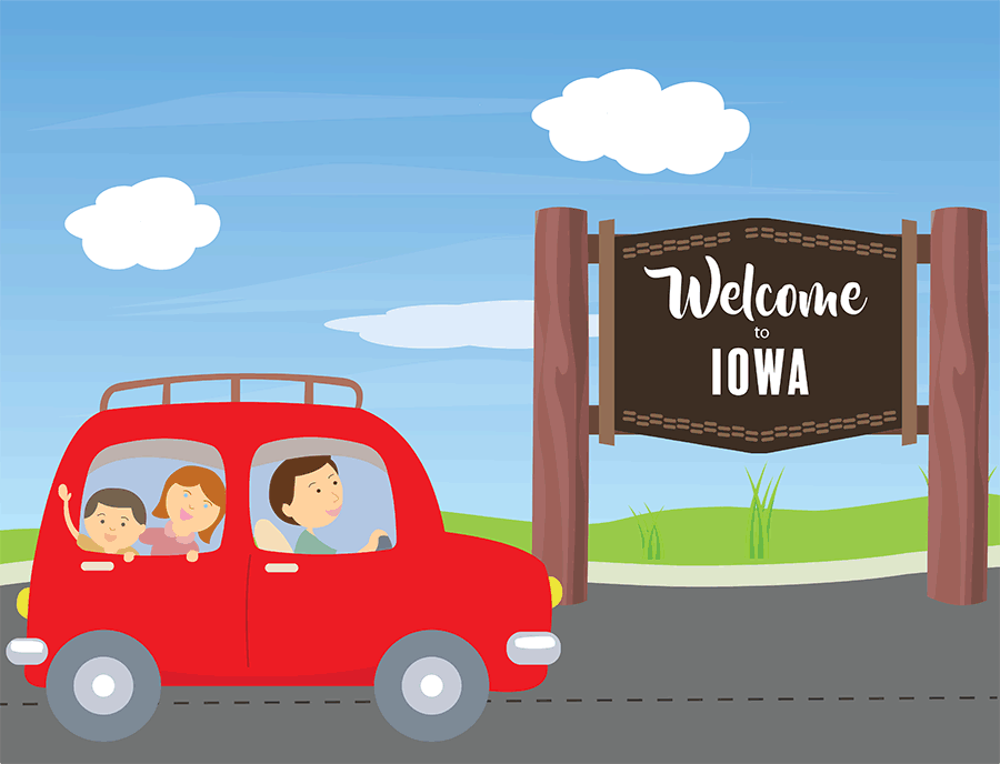welcome roadsign to the state of iowa clipart