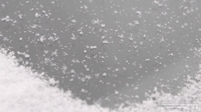 snow falling on car windshield video