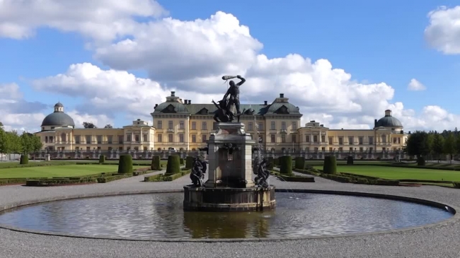 fountain at drottningholm palace sweden video