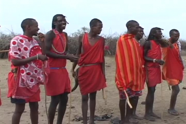 masai tribesman dancing and jumping video