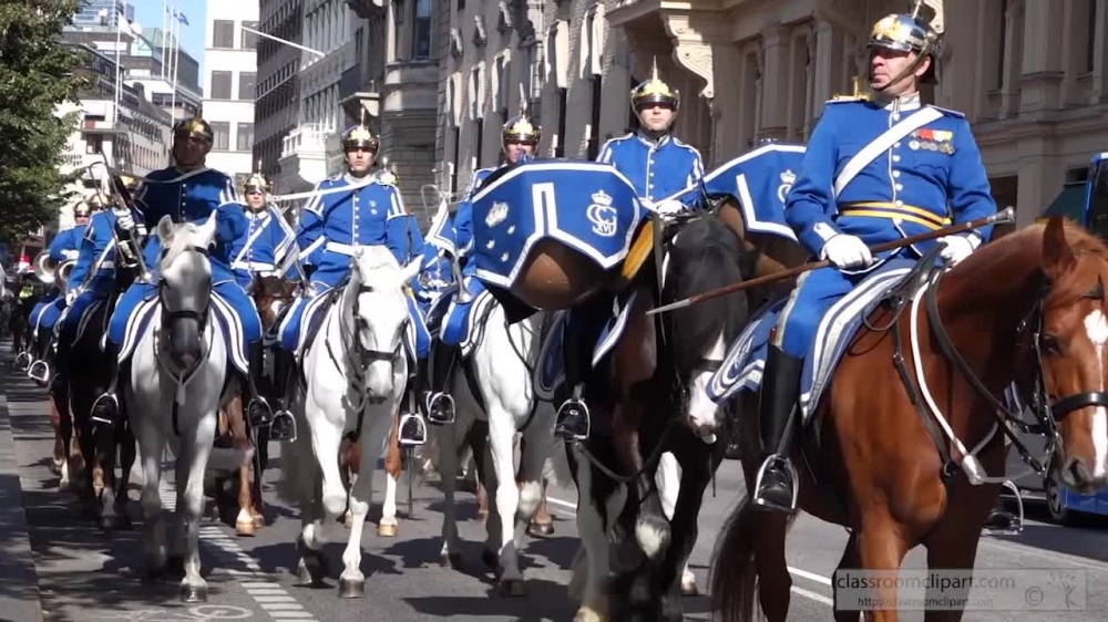royal swedish guards on horseback