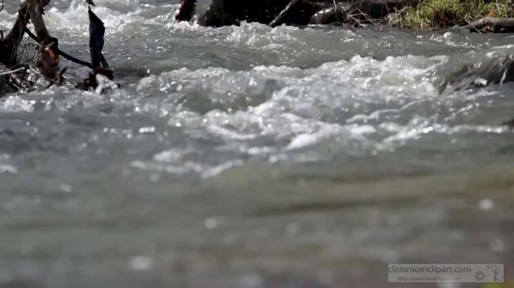 slow motion video of water flowing in stream after rain
