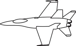 121 aircraft black white outline clipart