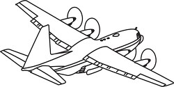 123 aircraft black white outline clipart