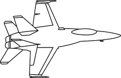 126 aircraft black white outline clipart