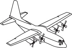 128 aircraft black white outline clipart