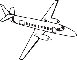 139 aircraft black white outline clipart