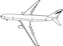 152 aircraft black white outline clipart