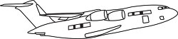 169 aircraft black white outline clipart