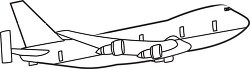 174 aircraft black white outline clipart
