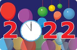 2022 clock coundown new year clipart