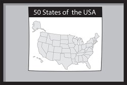 50 states bw gray