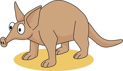 aardvark animal cartoon style clipart