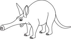 aardvark black white outline cliprt