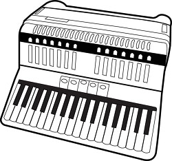 accordion musical instrument black outline vector clipart