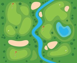 aerial view golf course map clipart