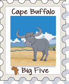 africa big five animal cape buffalo clipart image