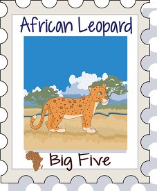 africa big five animal leopard clipart image