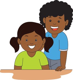 african american brother and siister clipart