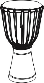 African Drum black outline clipart