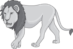 african lion clipart gray color