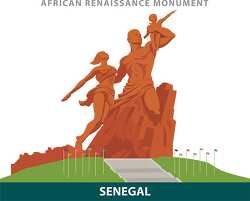african renaissance monument dakar senegal vector clipart