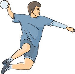 aggressive player throws handball clipart