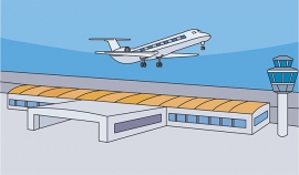 airplane landing at airport 03