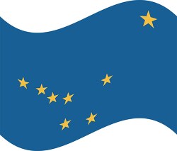 Alaska state flat design waving flag
