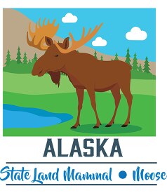 alaska state land mammal moose clipart vector image