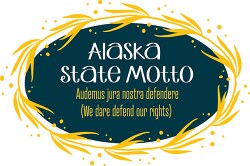 alaska state motto decorative style clipart