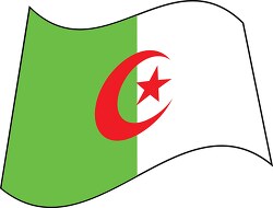 Algeria flag flat design wavy clipart
