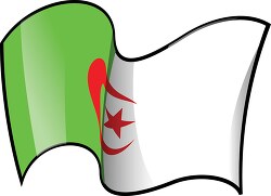 Algeria wavy country flag clipart