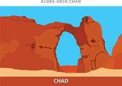 aloba arch ennedi mountains chad africa vector clipart