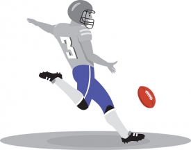 american football player kicking football gray color