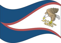 american samoa state flat design waving flag