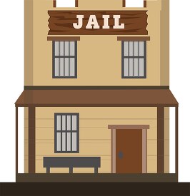 an old west style jail building clipart