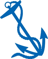 anchor silhouette blue color clipart