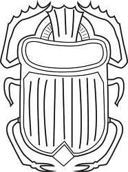 ancient egyptian beetle hieroglyphs outline clipart