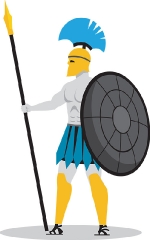 ancient greece warrior soldier gray color