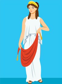 ancient greek woman wearing tunic garment clipart