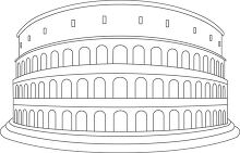 ancient rome coliseum outline clipart
