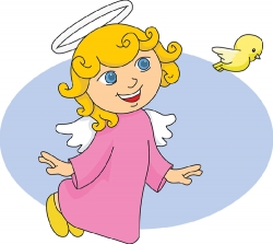 angel with bird clipart