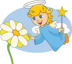 angel with flower clipart