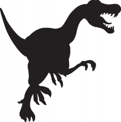 angry allosaurus silhouette clipart