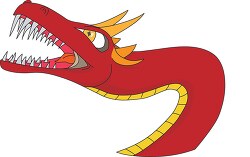angry red dragon clipart