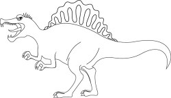 angry spinosaurus dinosaur black white outline clipart