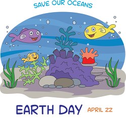 animal coral reefs earth day save our oceans clipart
